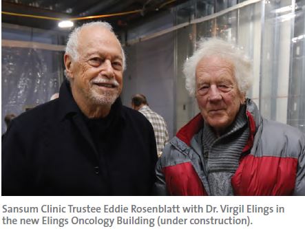 Sansum Clinic Trustee Eddie Rosenblatt with Dr. Virgil Elings in the new Elings Oncology Building (under construction). Sansum Clinic Trustee Eddie Rosenblatt with Dr. Virgil Elings in the new Elings Oncology Building (under construction).